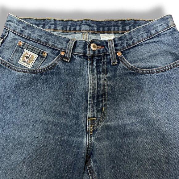 Vintage Cinch Mens Blue Jean Medium Wash Size 32x36 Relaxed Straight-Leg Y2K - Picture 2 of 16